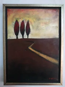PATRICK St. GERMAIN 10x14 gerahmtes Ölgemälde Bäume handgemalt Öl Original - Bild 1 von 6