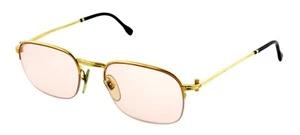 Vintage BOUCHERON 151-03 54mm Gold Half-Rim Sunglasses Eyeglasses Frames France - Picture 1 of 7