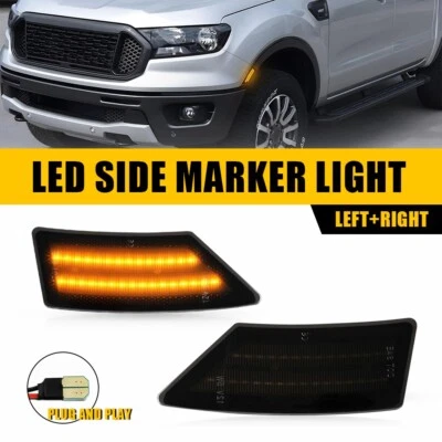 LED Fender Side Marker Light Front Bumper Signal Lamps for 2019-2023 Ford Ranger - Image 1 of 4