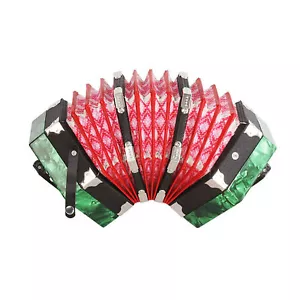 Anglo Style Concertina Accordion 20-Button 40-Reed 2.5 Octave Range Green G3Q6 - Picture 1 of 12