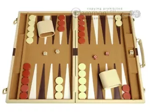 15 Zoll Deluxe Backgammon Set - Kamel | Klassische Brettspiele - Bild 1 von 6