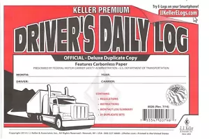 JJ Keller 8526 701L Duplicate Copy Driver's Daily Log Book Carbonless - Picture 1 of 4