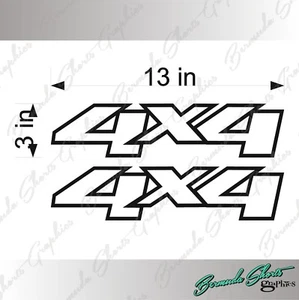 4X4 Replacement Logo / PAIR / WHITE/BLACK Vinyl Truck Chevy GMC Sierra Decals - Picture 1 of 4
