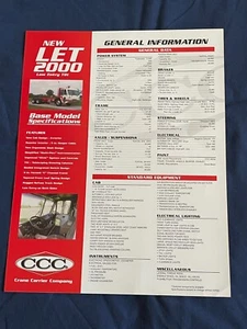 CCC LET 2000 Low Entry Tilt Dealer Sales Brochure Crane Carrier Company - Picture 1 of 3