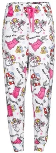 Pantalones de chándal para dormir de terciopelo de felpa para dama Looney Tunes Buggs Tweetie Sylvester Taz - Imagen 1 de 5