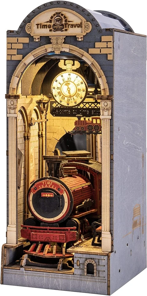 ROKR 3D Wooden Puzzle Bookend Book Nook Decor Insert DIY Model Building Kit - Image 1 of 4