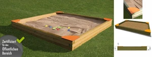 Sandkasten DIN EN 1176 «Sandkasten - 4-eckig» Sandkiste Holzsandkasten 200x200cm - Bild 1 von 4