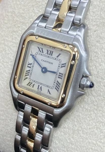 Reloj Pulsera Cartier Panthere SM 1 Fila Cuarzo Dos Tonos Usado - Imagen 1 de 9