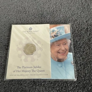Großbritannien - 2022 Platin Jubiläum BU 50p Münze - Stempelglanz Fifty Pence - Bild 1 von 2