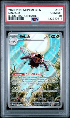 PSA 10 Ninjask IR English Mega Evolutions Pokemon Card 137/132 - Image 1 of 2