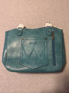Wrangler Ladies Concealed Carry Oversize Turquoise Crossbody Tote Bag - Picture 1 of 6
