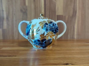Russian Vintage Hand Painted Lomonosov Porcelain Sugar Bowl - Picture 1 of 7