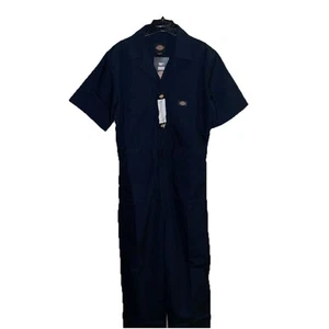 Dickies Mens Short Sleeve Blue Coveralls Cotton Polyester Size Med Regular NWT - Picture 1 of 12