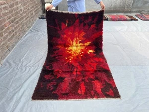 3.4x5.9 ft Moroccan Vintage Handmade Area Rug | Traditional Wool Rug, Moss Rug - Picture 1 of 9