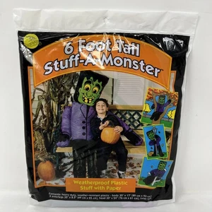 Vintage Sun Hill Halloween 1997 Stuff-A-Monster 6ft Frankenstein Leaf Bag - Picture 1 of 9
