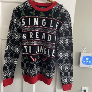 Single And Ready To Jingle Christmas Holiday Party Sweater Adult SMALL NEW - Picture 1 of 13