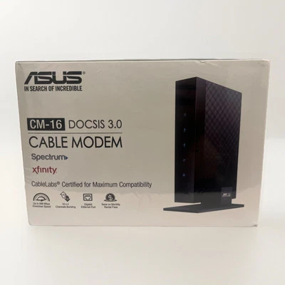 Asus CM-16 DOCSIS 3.0 Cable Modem Gigabit LAN 686Mbps w Power Cord & Ethernet - Image 1 of 4