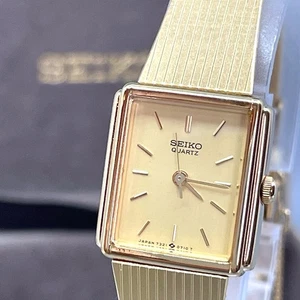 【MINT】 Vintage SEIKO 7321-5360 Gold Women's 17mm QZ Watch From JAPAN - Picture 1 of 17