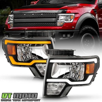 Faros secuenciales de tubo LED para Ford F150 2009-2014 con luz de saludo Foto 1 de 4