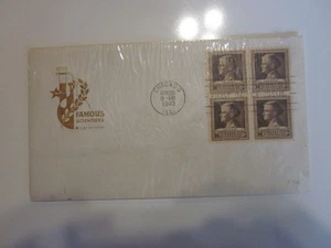 US COVER 1940 JANE ADDAMS FDC SCOTT 878 BLOCK OF 4 HOUSE OF FARNAM CACHET - Picture 1 of 3