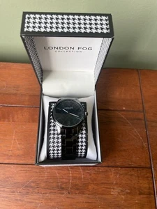NIB London Fog Collection Aberdeen Link Watch Gunmetal LF017GN - Picture 1 of 6