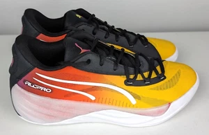 Gr. 11,5 Herren Puma ALL NITRO Showtime Basketball - Yellow Sizzle/Purple Glimmer - Bild 1 von 6