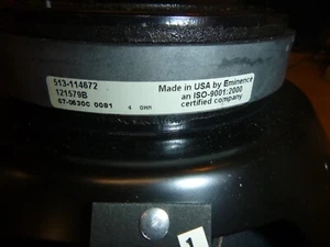 New Old Stock ... Eminence 12" Woofer Speaker ... 4 ohms - Picture 1 of 7