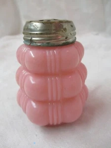 Antique Dirthridge pink Cased glass Salt Shaker Creased Bale - Picture 1 of 3