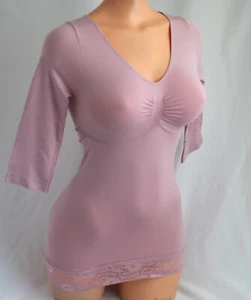 ♥Schlankstütz LEICHT 3/4 Arm SHIRT Gr. M 38/40 zart altrosé *Spitze *SK1♥ - Picture 1 of 7