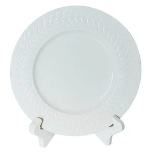 Shenango China Anchor Hocking CARLTON All White Embossed Laurel Dinner Plate(s) - Picture 1 of 7