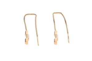 GUCCI 18K Rose Gold Gucci Link To Love Long Pendant Earrings YBD66211500200U - Picture 1 of 4