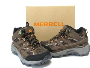 Merrell Moab 2 Brown Suede/Mesh Waterproof Mid Hiking Boots Kids Boys size 12.5 - Picture 1 of 16