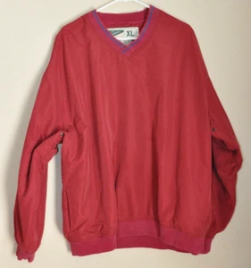 Pull Over Golf Jacket Wind Water Resistant XL Maroon V Neck Crest Signature coll - Picture 1 of 5