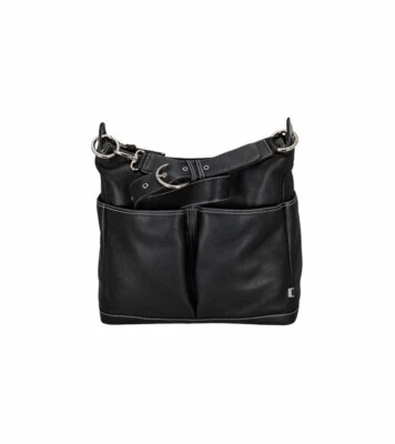 Auténtico bolso de pañales Hobo de cuero cebra negro OiOi Foto 1 de 4