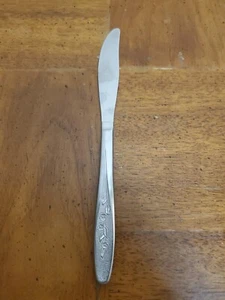 Superior Radiant Rose (1) Butter Dinner Knife Stainless Steel Flatware USA Vntg - Picture 1 of 3