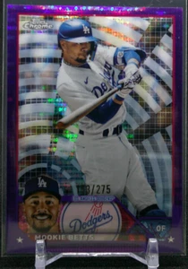 2023 Topps Chrome Purple Sonar Mookie Betts #150 153/275 Los Angeles Dodgers - Picture 1 of 3