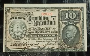 Billete Argentina, Diez Centavos 1892, Bott 1036 - Imagen 1 de 2
