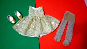 AMERICAN GIRL GOLD SEQUIN DRESS DANCING STAR W GOLD TIGHTS & SHOES 2009 - Picture 1 of 5
