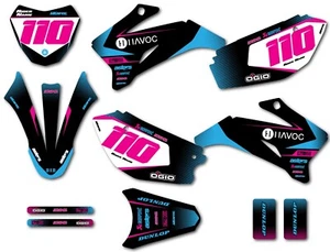 Full Custom Graphic Kit Text style Yamaha TTR 110 decals sticker kit stickers - Picture 1 of 8