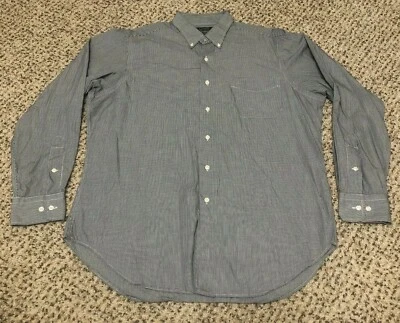 BOM Camisa Social Masculina Lauren Ralph Lauren Preta Branca Xadrez Botões 16 34/35 - Imagem 1 de 4