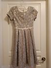 Jen Clothing Gray Modest Lace Dress (Junior) Bridesmaid Size Small