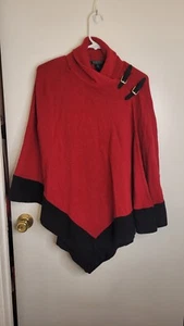 Lauren Ralph Lauren Cape Lambswool Red Womens Winter Sweater Christmas Clothes - Picture 1 of 11
