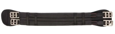 EQUIROYAL Dressage Saddle Girth - Equi Royal - Black Leather - Size 24", 26", 28"