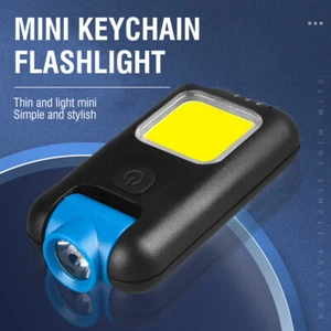 BORUIT Mini USB Rechargeable LED Flashlight COB Torch Portable Keychain Light - Picture 1 of 19