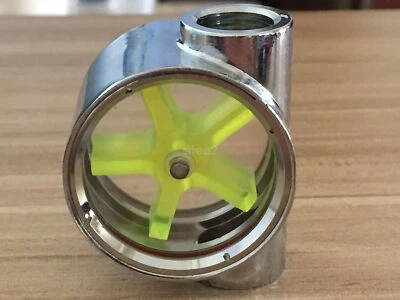 2 Way Water Cooling Flow Indicator Meter copper chromed G1/4 Threaded - Image 1 of 2