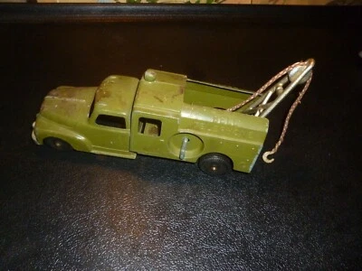 Camión telefónico Hubley Bell de metal de colección #469 plataforma de remolque con manivela ¡con gancho original! Foto 1 de 4