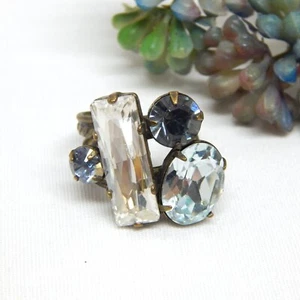 VINTAGE SORRELLI ADJUSTABLE CRYSTAL RHINESTONE STATEMENT RING - Picture 1 of 4