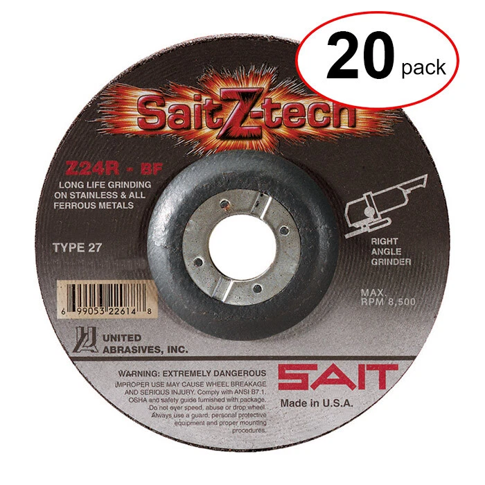 Rueda central deprimida Sait 22604 1/4" Z-tech, 7" de diámetro (Pack de 20) Foto 1 de 1