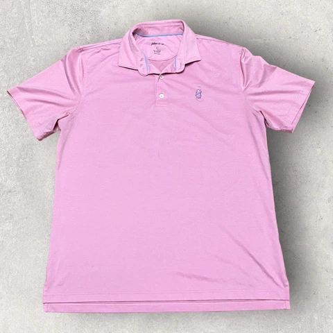 Chicago Cubs Shirt Mens Large Pink Johnnie O Performance Activewear Spandex Polo Cover