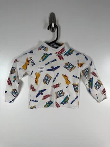 Vtg Kid Connection Unisex Flying Tour Air Club Turtleneck Long Sleeve White Sz 4 - Picture 1 of 12